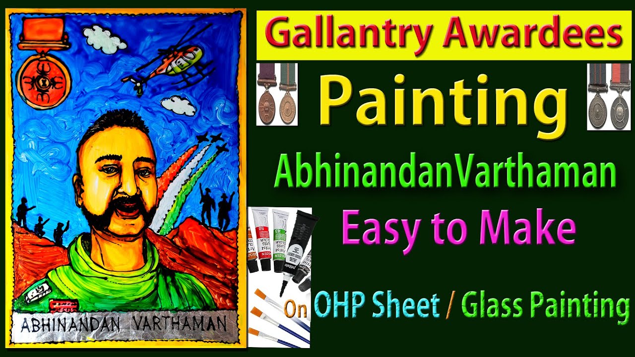 How to draw on OHP sheet part 1 Gallantry Awardees Painting