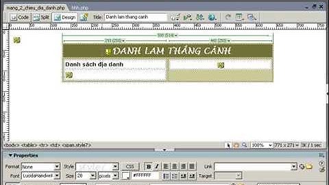 Bài giải thiết kế form tạo site danh lam thắng cảnh trong php