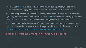 Understanding the jQuery Selector with Only the #  Character: Common Pitfalls