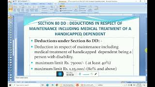 Income Tax Deduction for Dependent Handicapped/Disabled Members || Sec 80DD of Income Tax Act ||