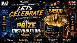 🏆 BGMI Prize Distribution Ceremony LIVE | ₹4500 Prize Pool | Champions Honored Today 🎉