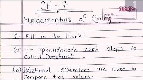 Computer class 6|| chapter 7|| Saraswati shishu Vidya Mandir|| Fundamentals of coding.