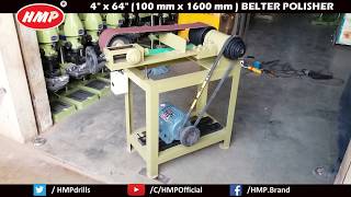Glass Polishing Machine Manufacturer Rajkot, Gujarat | Glass Buffing machine | 4 x 64 Belt Grinder