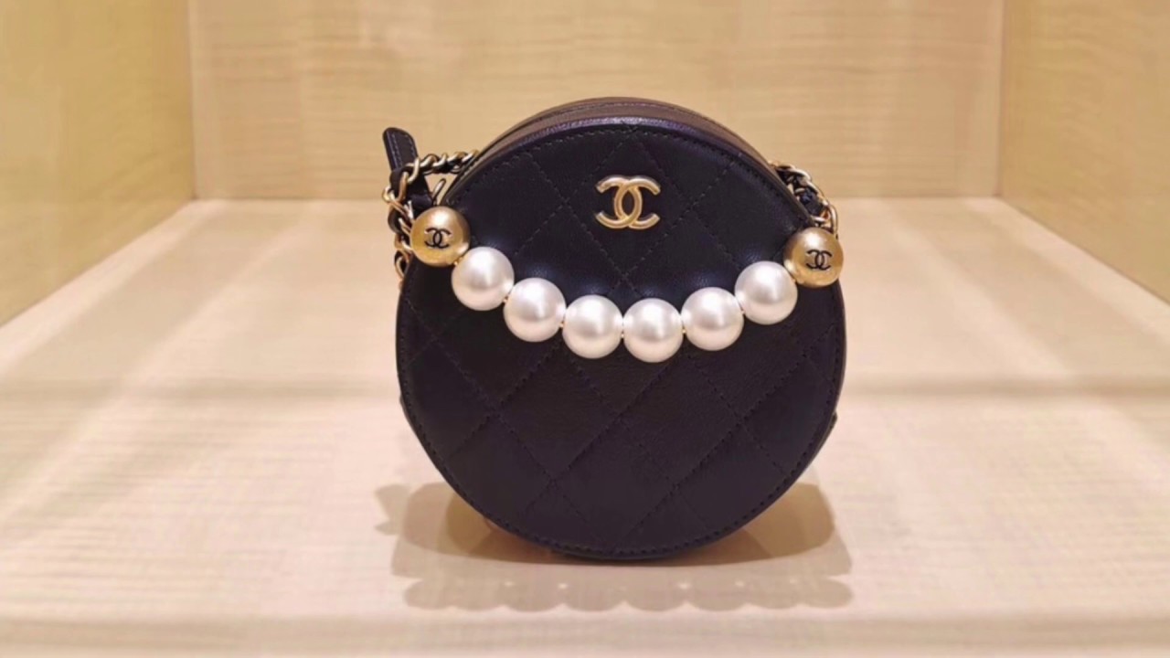 Chanel Limited Edition Mini Peach Pearl Round Bag