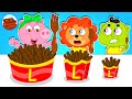 Lion family  big medium and small plate challenge  cartoon for kids
