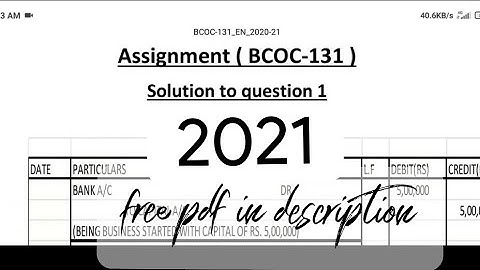 BCOC 131 SOLVED ASSIGNMENT 2020-21 IN ENGLISH | BCOC-131 solved assignment 2021 in English | IGNOU |