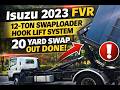 Isuzu 2023 FVR 12-ton Swaploader Hook Lift System getting a 20 yard swap out done | 33k gvwr non-cdl