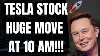 ? TESLA STOCK HUGE MOVE AT 10 AM EST MUST WATCH TSLA, SPY, NVDA, & AAPL PREMARKET PREDICTIONS