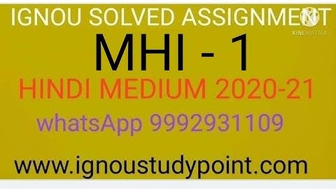 Mhi 1 SOLVED ASSIGNMENT HINDI MEDIUM 2020-21 // 9992931109 WHATSAPP FOR PDF