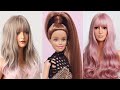 DIY Barbie Hairstyles | Doll Hair Reroot, New Clothes and Accessory