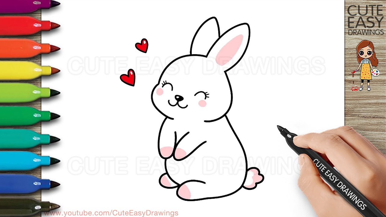 How to Draw a Cute Rabbit Easy Step By Step - YouTube