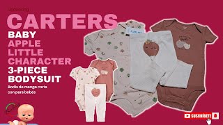 Baby Esenciales - Carters Baby 3 Piece Apple Little Character Set (Set de Bodis) @Babsyesenciales