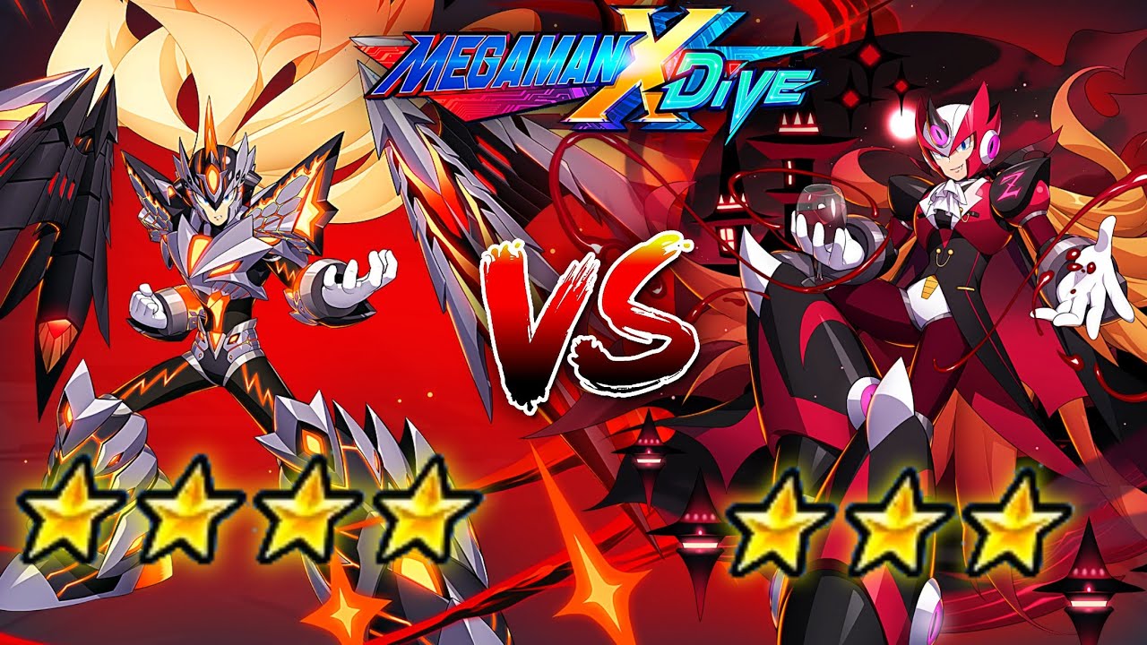 Crimson Valstrax Zero 4* Vs Halloween Zero 3* Mega Man X DiVE (Mobile