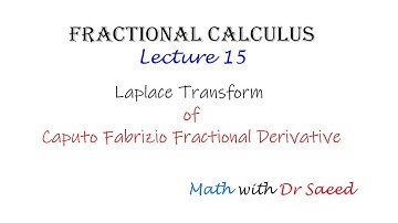 Fractional Calculus || Lec 15 || Laplace Transform of Caputo-Fabrizio Fractional Derivative
