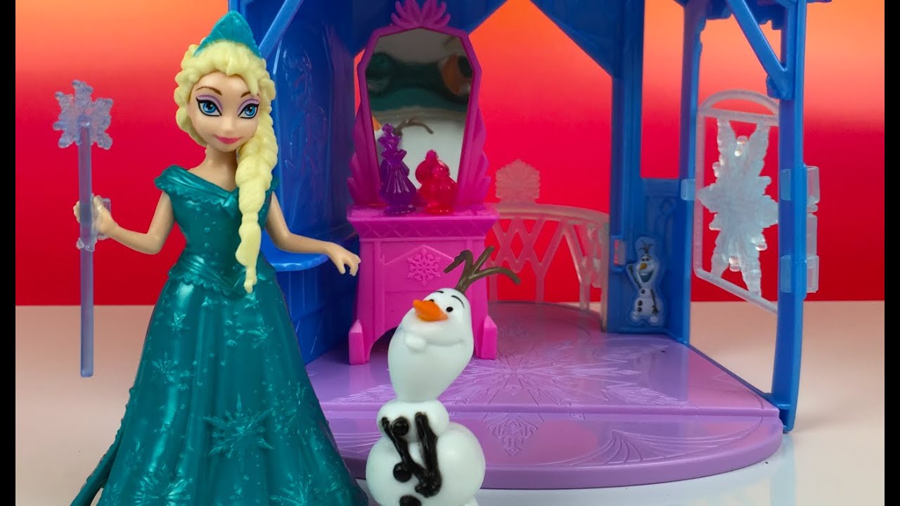 Disney Frozen Elsa MagiClip dress & flip and switch castle ❤❤❤ with Olaf the snowman figurine