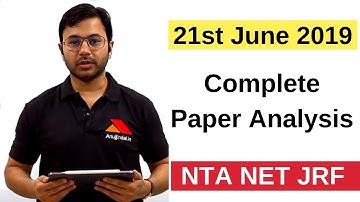 Complete Paper Analysis 21 june 2019 NTA NET JRF - Anujjindal.in