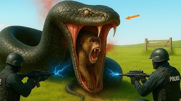 Courageous Rescue Team Saves a Monkey from a Ferocious Python Attack 🐍