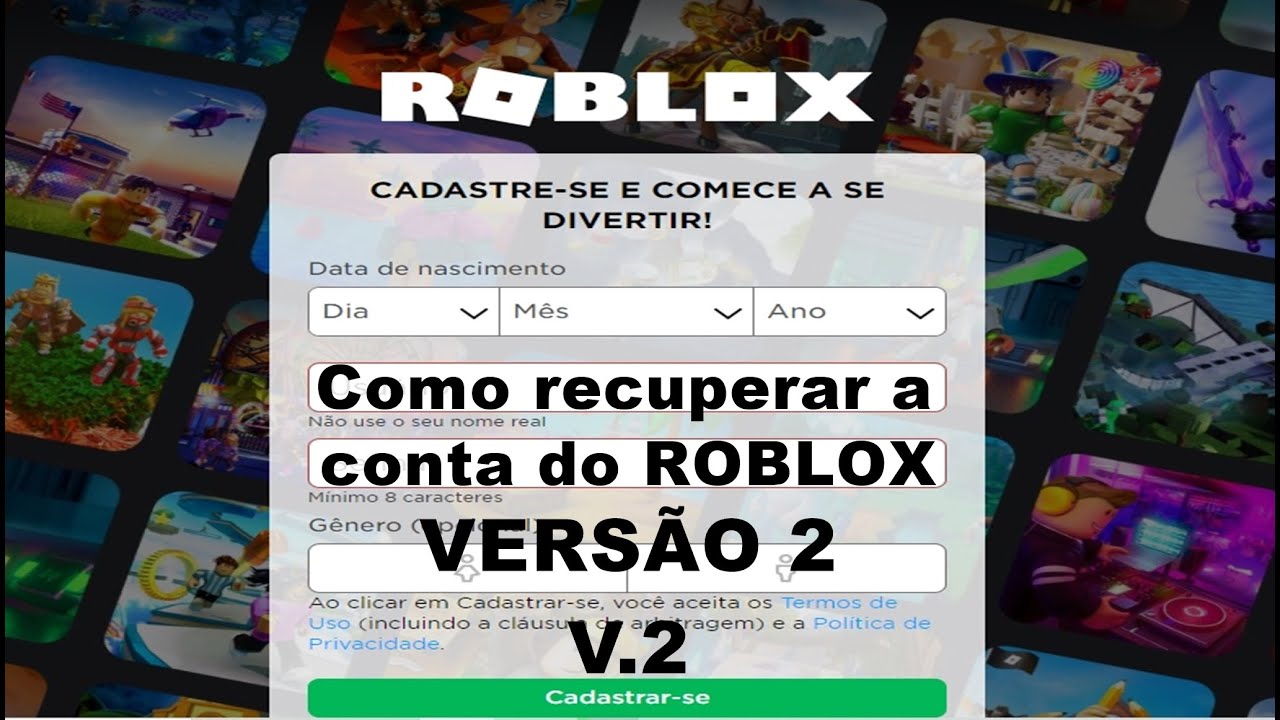 COMO RECUPERAR A CONTA DO ROBLOX VERSÃO 2! V 2 - YouTube