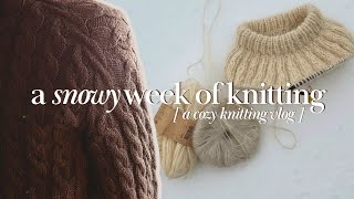 knit with me in a snowstorm ❄️ finishing my jacket no 2 & a new cast on!