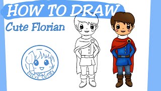 How to Draw! Cute Disney Prince Florian from Snow White