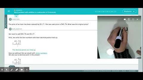 Word problem with addition or subtraction of 2 decimals- ALEKS