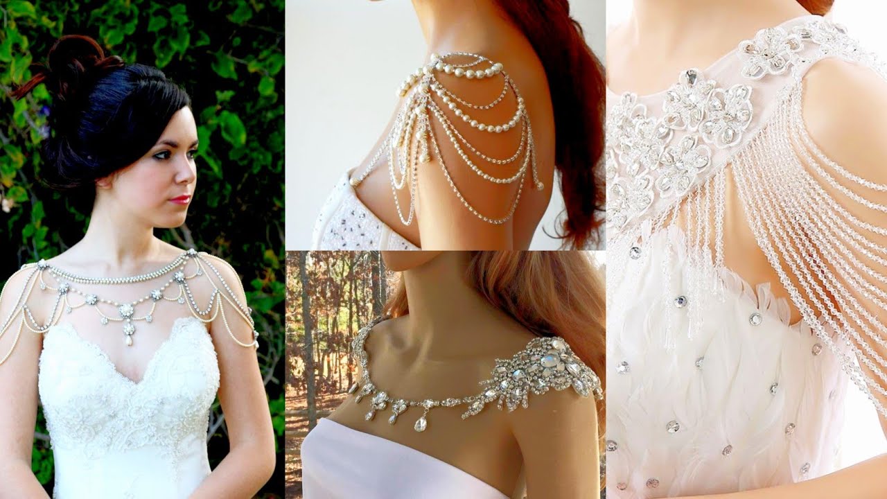 2020 Elegant Bridal Shoulder jewellery || Pearl Shoulder necklace designs