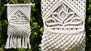 DIY Macrame Pocket Wall Hanging with Lotus Flower