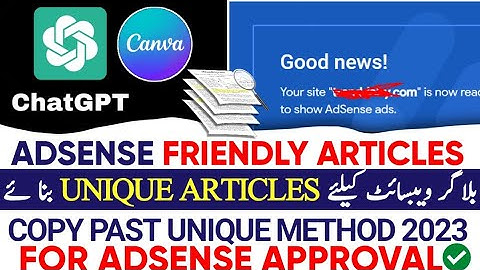 Copy Paste Article For Adsense Approval 2023 Using chatgtp+canva ll unique article kaise likhe