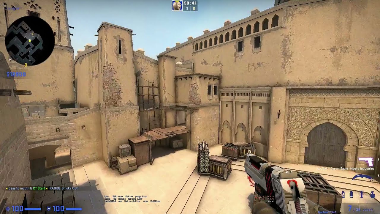 Mirage, palace smoke from ct spawn