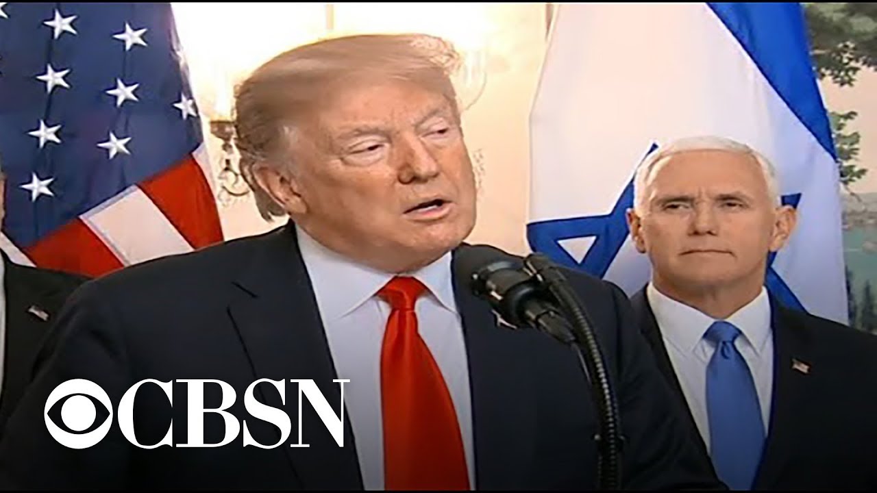 Trump formally recognises Israeli sovereignty over Golan Heights