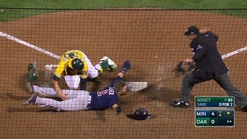 MIN@OAK: Dozier scores on heads-up baserunning