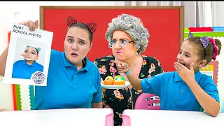 Ruby and Bonnie April Fools at School with the teacher
