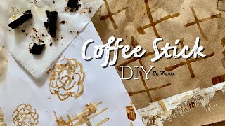 Easy coffee crayon DIY for mixed media