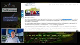 100% vehicle tax write off possible in new law