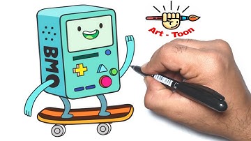 how to draw BMO from adventure time step by step easy