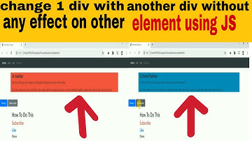 Change one div to another div on page | amazing trick | JS lecture 10 | How To Do This