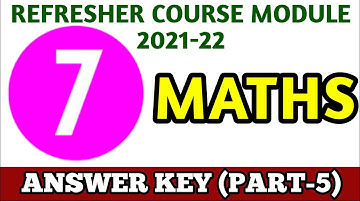 7th Standard Maths Refresher Course Module Answer key (Part-5) Chapter 11, 12, 13, 14, & 15