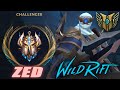 PENTAKILL ZED IN CHALLENGER RANK GAME!? - WILD RIFT