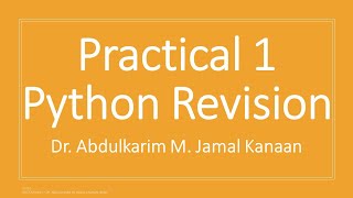 Practical 1 - Python Revision