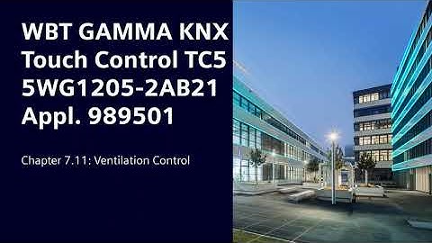 7.11 Siemens KNX Touch Control Panel TC5: Sample Project - Fan Control