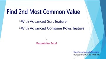 How to find the second most common/ frequent number or text in Excel