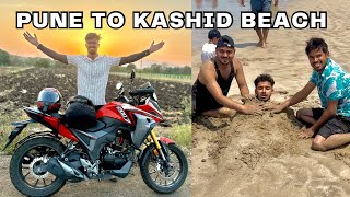 My First Moto Vlog in CB200X | Pune to Kashid Beach | Full Fun at Beach
