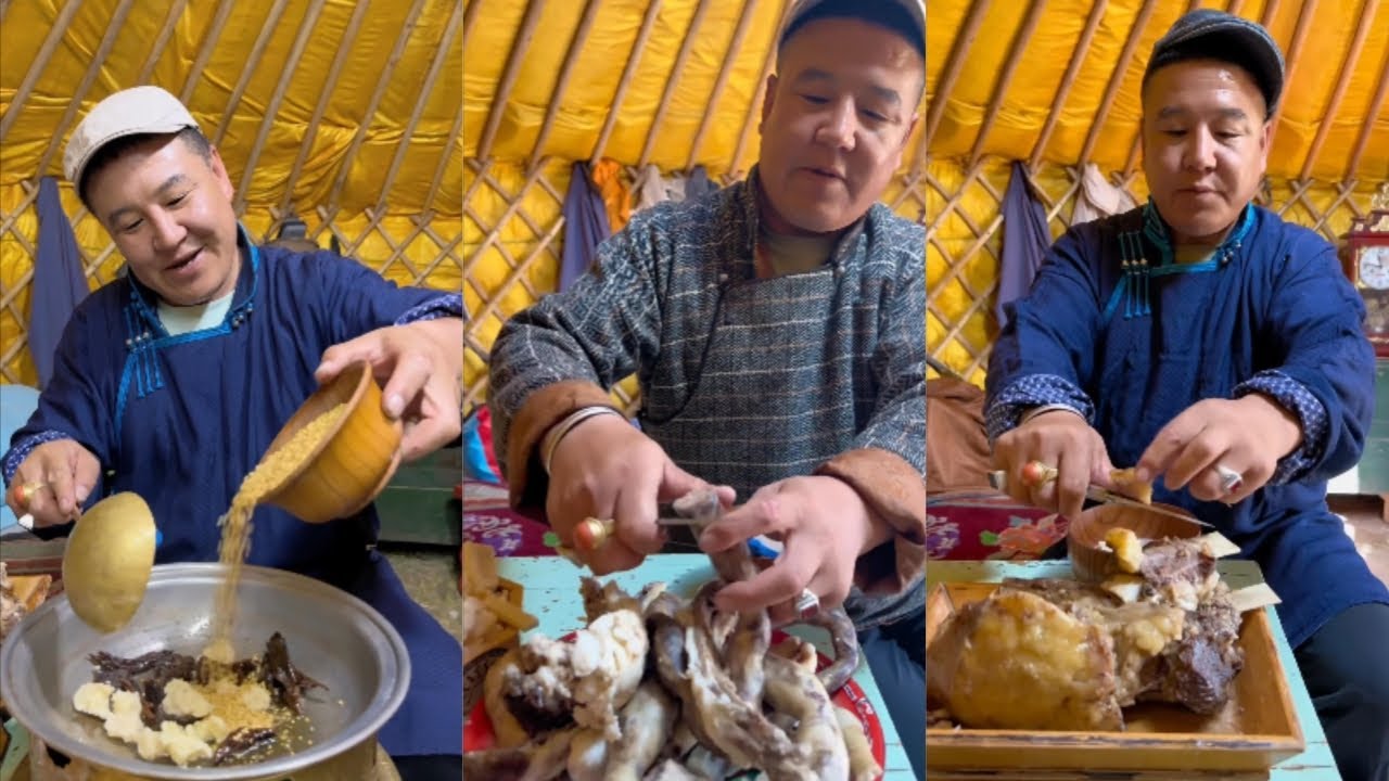 Традиционная монгольская жизнь на природе на лугах Чаба Баннер! Удлинённая версия, коллекция 4 #еда