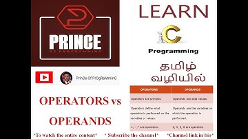 OPERANDS VS OPERATORS