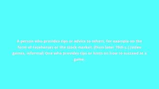 what is the meaning of tipster.