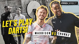 MADDERS THROWS A MADNESS - Chunkz vs James Maddison Let's Play Darts!