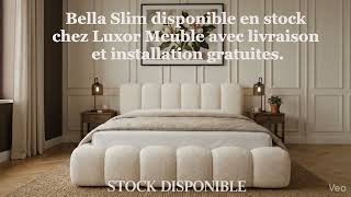 LIT COFFRE VESPER VELOURS BEIGE ANTI TACHE