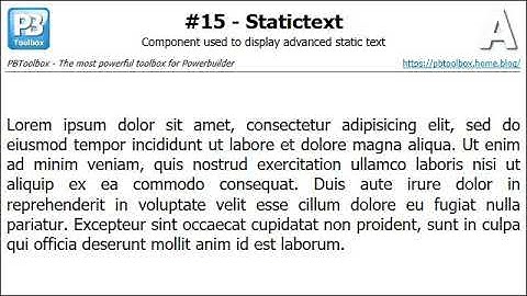 PBToolbox Powerbuilder Statictext (#15)