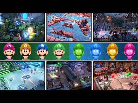 Luigi's Mansion 3 - ScreamPark 8 players All Minigames (DLC