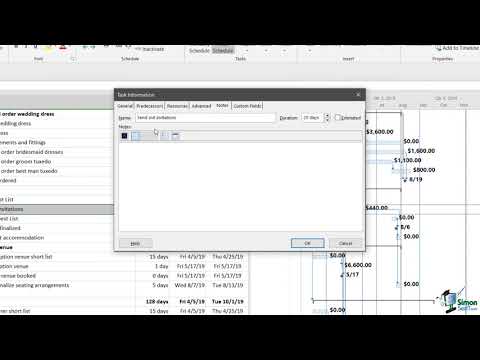 40 Adding Notes to Tasks or Resources | Microsoft Project 2019 Tutorial